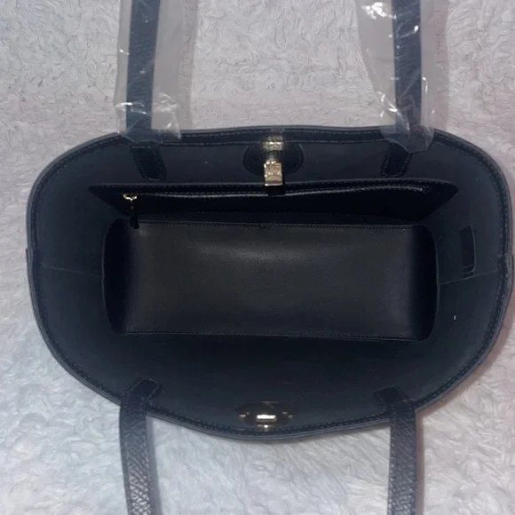 New Longchamp Cavalcade Lambskin Leather Shoulder Tote Bag Purse Black - Picture 11 of 16